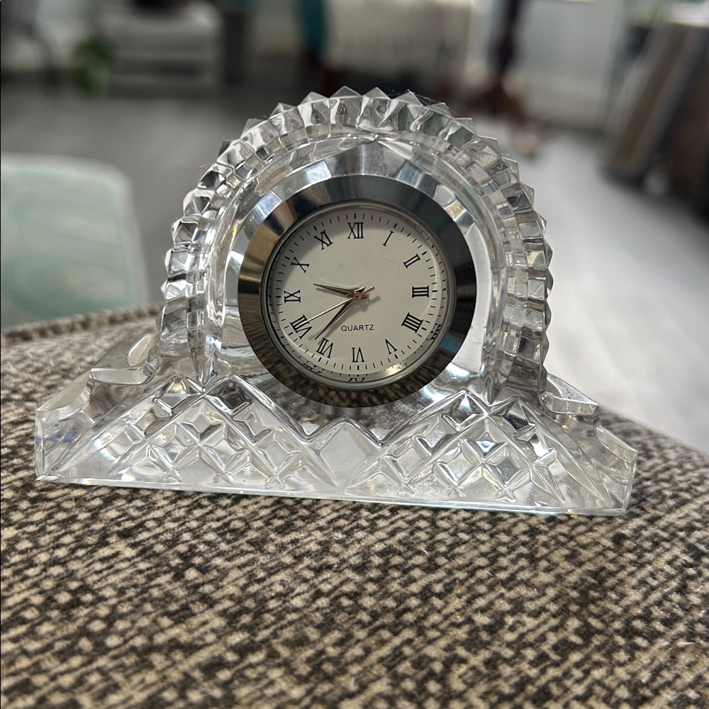 Waterford Crystal Clock - Classic Silver and White Design